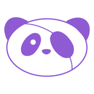 Covered Eye Panda Decal (Lavender)